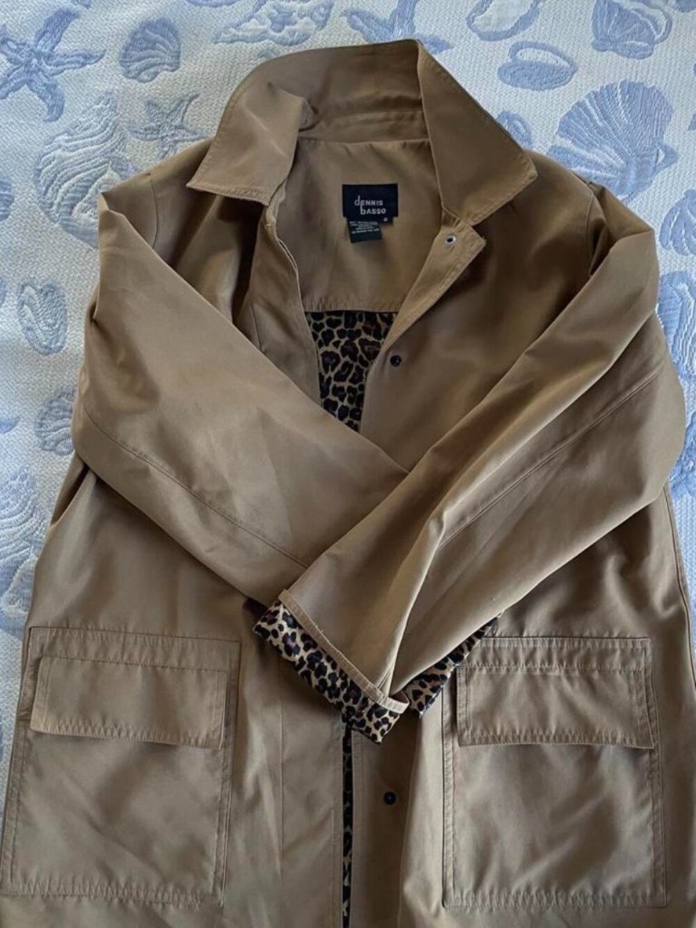 Dennis basso Leopard print jacket with tan accents